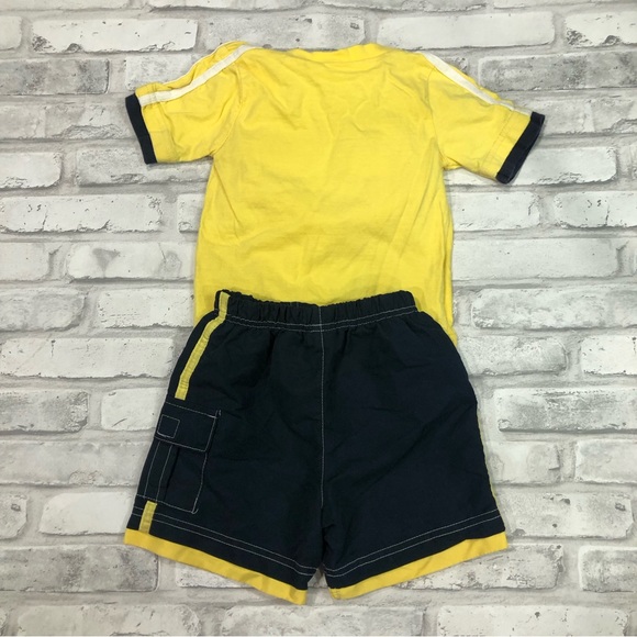 KID CONNECTION | Vintage Construction Outfit Boy’s Hoodie Top Shorts 18M Yellow - Picture 5 of 6